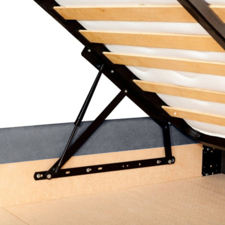 Pat Tapitat Verona, Dimensiune Saltea 180 x 200 Cm, Gri Inchis, Cu Somiera Rabatabila-01