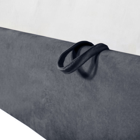 Pat Tapitat Verona, Dimensiune Saltea 140 x 200 Cm, Cu Somiera Rabatabila, Gri Inchis-01