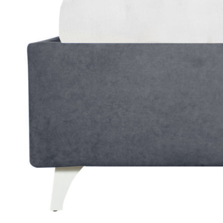Pat Tapitat Verona, Dimensiune Saltea 140 x 200 Cm, Cu Somiera Rabatabila, Gri Inchis-01