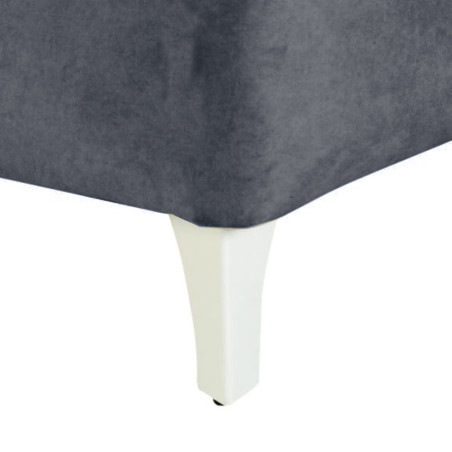 Pat Tapitat Verona, Dimensiune Saltea 140 x 200 Cm, Cu Somiera Rabatabila, Gri Inchis-01