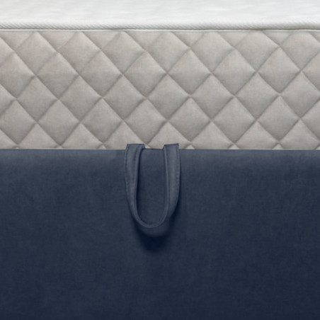 Pat Tapitat Verona Dimensiune Saltea 180 x 200 Cm,  Cu Somiera Rabatabila, Albastru Inchis-01