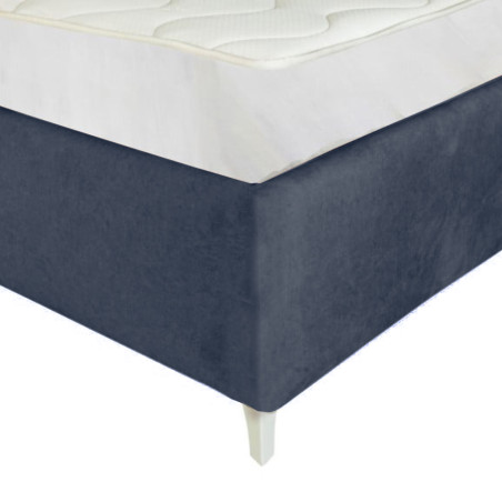 Pat Tapitat Verona Dimensiune Saltea 180 x 200 Cm,  Cu Somiera Rabatabila, Albastru Inchis-01