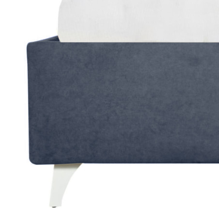 Pat Tapitat Verona, Dimensiune Saltea 160 x 200 Cm, Cu Somiera Rabatabila  Albastru Inchis,-01