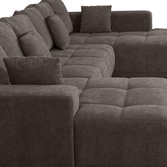 Coltar U Extensibil Otis Dreapta, 6 Locuri, Lada Depozitare, Gri Inchis, 357 Cm