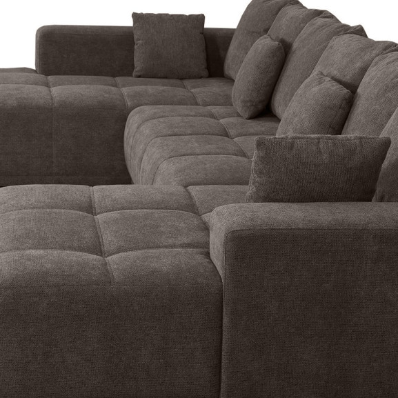 Coltar U Extensibil Otis Stanga, 6 Locuri, Lada Depozitare, Gri Inchis, 357 Cm