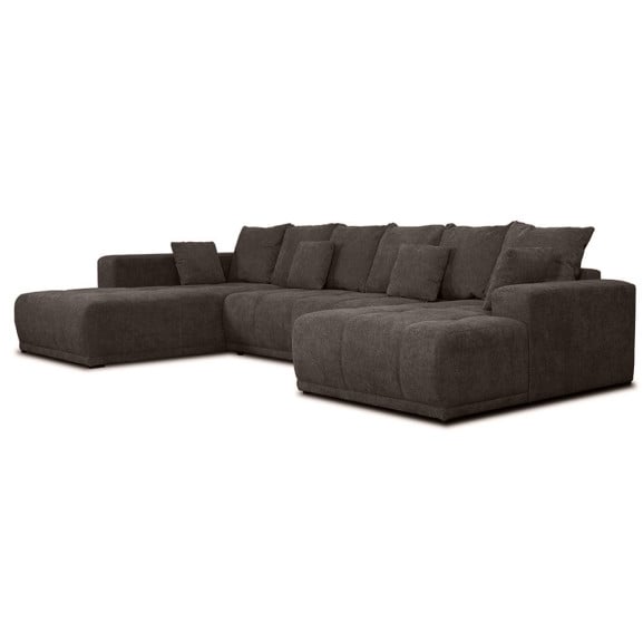 Coltar U Extensibil Otis Stanga, 6 Locuri, Lada Depozitare, Gri Inchis, 357 Cm