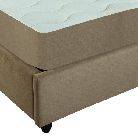 Pat Tapitat Cu Somiera Rabatabila Celeste, Bej, Dimensiune Saltea 120 x 200 Cm-01