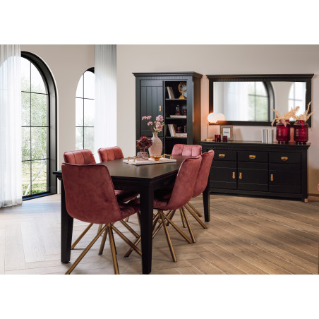 Masa Saint Tropez, Extensibila, Vopsit Negru, 160/215 x 90 x 77.5 Cm-01