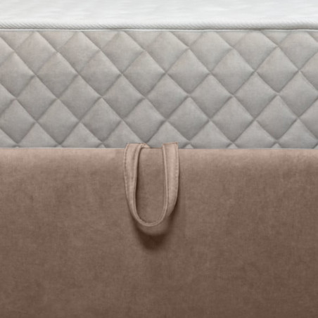 Pat Tapitat Verona Dimensiune Saltea 180 x 200 Cm,  Cu Somiera Rabatabila Maro-01