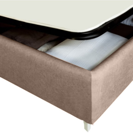 Pat Tapitat Verona Dimensiune Saltea 180 x 200 Cm,  Cu Somiera Rabatabila Maro-01