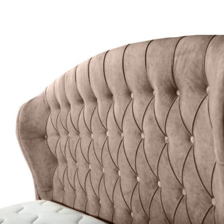 Pat Tapitat Verona Dimensiune Saltea 180 x 200 Cm,  Cu Somiera Rabatabila Maro-01