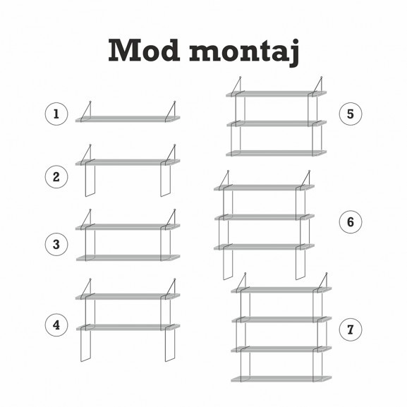 Raft modular 11 Tiki, Negru/Gri naturlich.ro