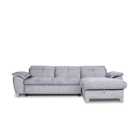 Coltar Extensibil Cu Insula Dreapta Sevilia Lux, Lada Depozitare, 5 Locuri, Tetiere Reglabile, Gri Inchis, 272 Cm-01