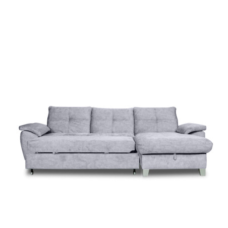 Coltar Extensibil Cu Insula Dreapta Sevilia Lux, Lada Depozitare, 5 Locuri, Tetiere Reglabile, Gri Inchis, 272 Cm-01