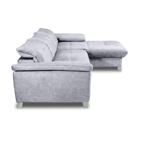 Coltar Extensibil Cu Insula Dreapta Sevilia Lux, Lada Depozitare, 5 Locuri, Tetiere Reglabile, Gri Inchis, 272 Cm-01