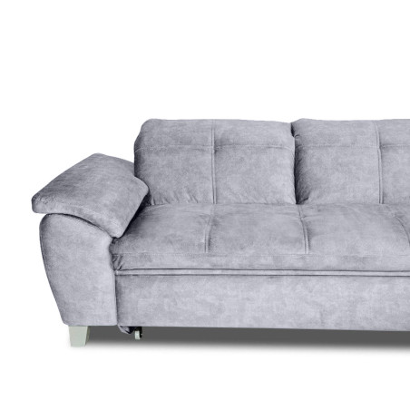 Coltar Extensibil Cu Insula Dreapta Sevilia Lux, Lada Depozitare, 5 Locuri, Tetiere Reglabile, Gri Inchis, 272 Cm-01