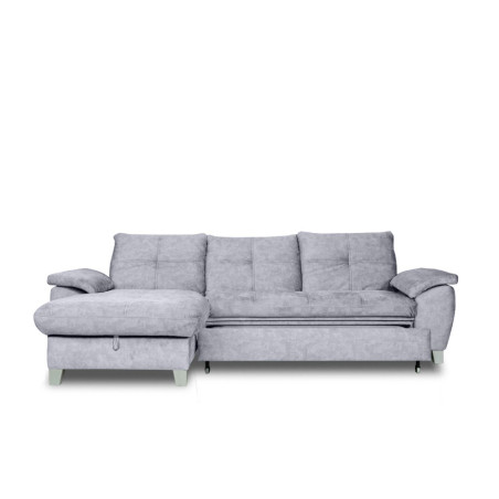 Coltar Extensibil Cu Insula Stanga Sevilia Lux, Lada Depozitare, 5 Locuri, Tetiere Reglabile, Gri Inchis 272 Cm-01