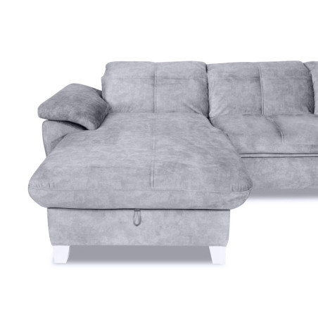 Coltar Extensibil Cu Insula Stanga Sevilia Lux, Lada Depozitare, 5 Locuri, Tetiere Reglabile, Gri Inchis 272 Cm-01