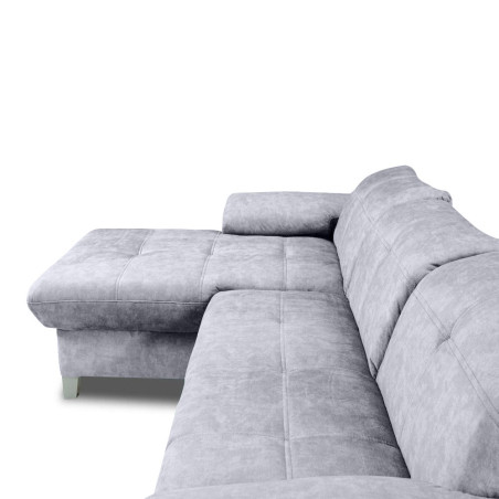 Coltar Extensibil Cu Insula Stanga Sevilia Lux, Lada Depozitare, 5 Locuri, Tetiere Reglabile, Gri Inchis 272 Cm-01