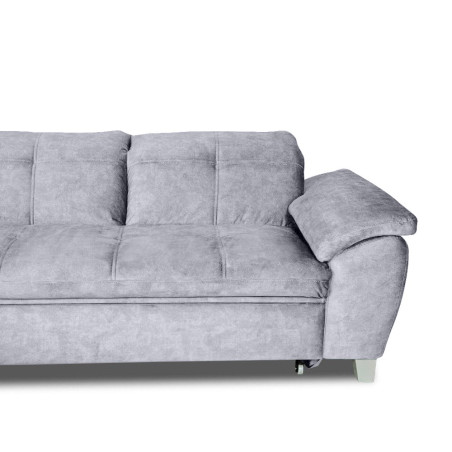 Coltar Extensibil Cu Insula Stanga Sevilia Lux, Lada Depozitare, 5 Locuri, Tetiere Reglabile, Gri Inchis 272 Cm-01
