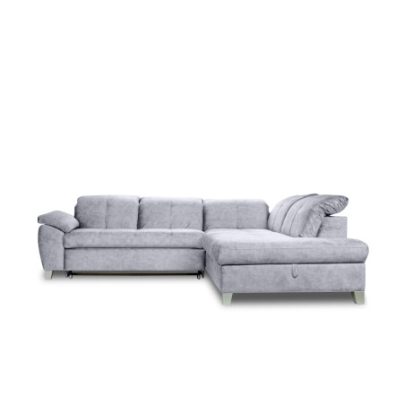 Coltar Extensibil Cu Otoman Mic Dreapta Sevilia Lux, Lada Depozitare, 5 Locuri, Tetiere Reglabile, Gri Inchis, 280 Cm-01