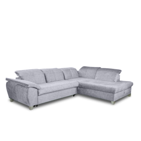 Coltar Extensibil Cu Otoman Mic Dreapta Sevilia Lux, Lada Depozitare, 5 Locuri, Tetiere Reglabile, Gri Inchis, 280 Cm-01