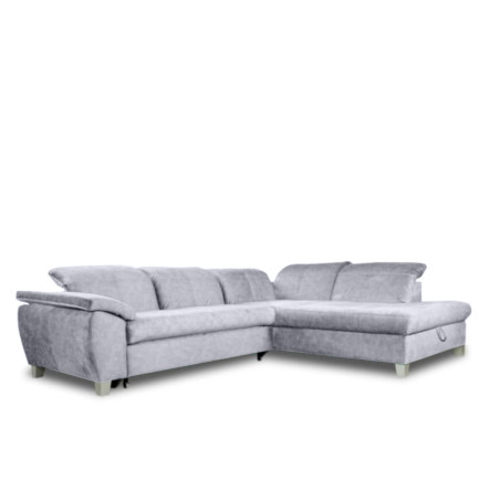Coltar Extensibil Cu Otoman Mic Dreapta Sevilia Lux, Lada Depozitare, 5 Locuri, Tetiere Reglabile, Gri Inchis, 280 Cm-01