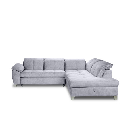 Coltar Extensibil Cu Otoman Mic Dreapta Sevilia Lux, Lada Depozitare, 5 Locuri, Tetiere Reglabile, Gri Inchis, 280 Cm-01