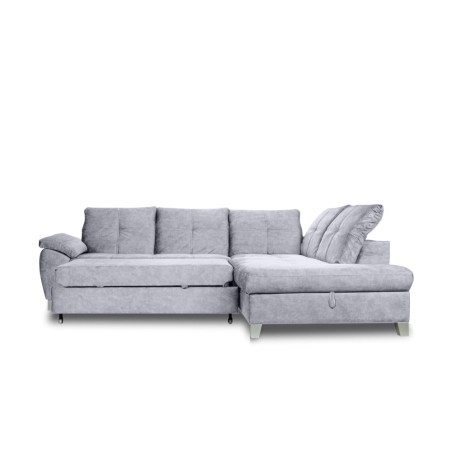 Coltar Extensibil Cu Otoman Mic Dreapta Sevilia Lux, Lada Depozitare, 5 Locuri, Tetiere Reglabile, Gri Inchis, 280 Cm-01