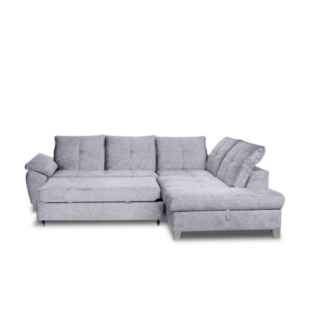 Coltar Extensibil Cu Otoman Mic Dreapta Sevilia Lux, Lada Depozitare, 5 Locuri, Tetiere Reglabile, Gri Inchis, 280 Cm-01