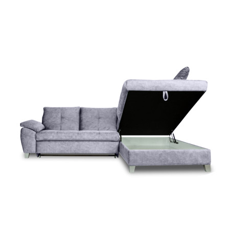 Coltar Extensibil Cu Otoman Mic Dreapta Sevilia Lux, Lada Depozitare, 5 Locuri, Tetiere Reglabile, Gri Inchis, 280 Cm-01