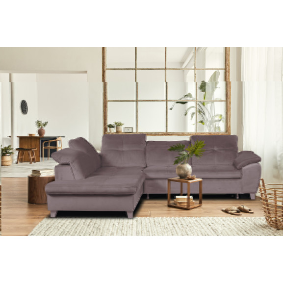 Coltar Extensibil Cu Otoman Mic 5 Locuri, Tetiere Reglabile, 280 Cm