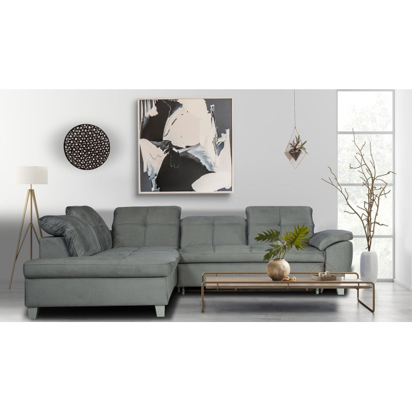 Coltar Extensibil Cu Otoman Mic 5 Locuri, Tetiere Reglabile, 280 Cm