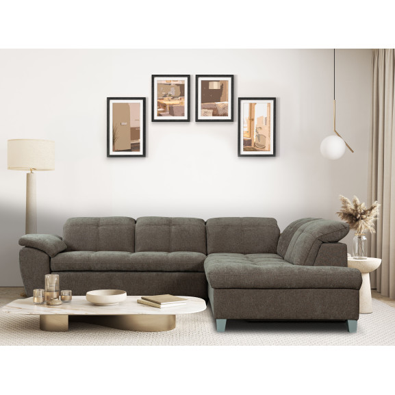 Coltar Extensibil Cu Otoman Mic 5 Locuri, Tetiere Reglabile, 280 Cm