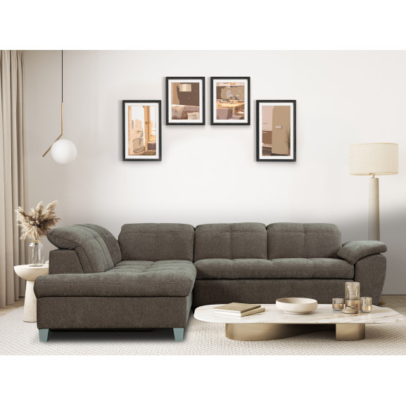 Coltar Extensibil Cu Otoman Mic 5 Locuri, Tetiere Reglabile, 280 Cm