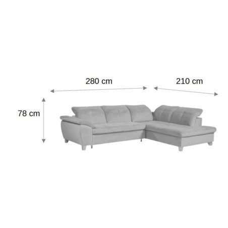 Coltar Extensibil Cu Otoman Mic 5 Locuri, Tetiere Reglabile, 280 Cm-01