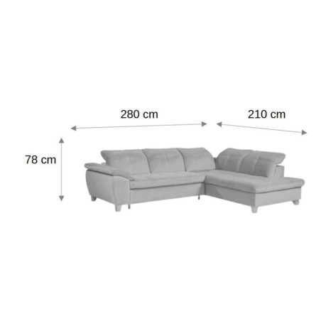 Coltar Extensibil Cu Otoman Mic 5 Locuri, Tetiere Reglabile, 280 Cm-01