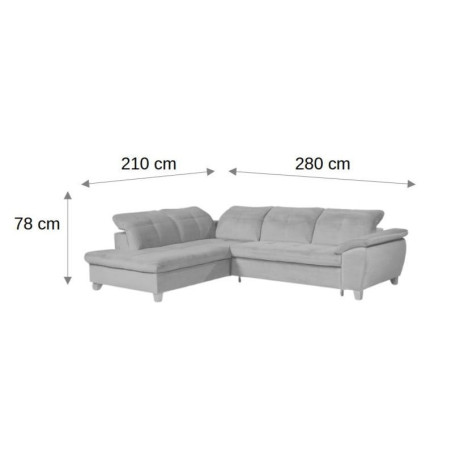 Coltar Extensibil Sevilia Cu Otoman Mic 5 Locuri, Tetiere Reglabile, 280 Cm-01