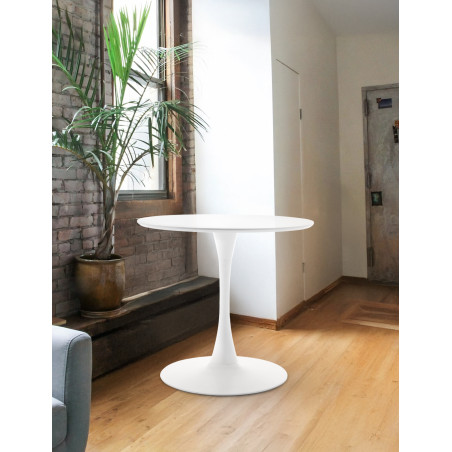 Masa Rotunda Mango, Alb, 90 Cm-01