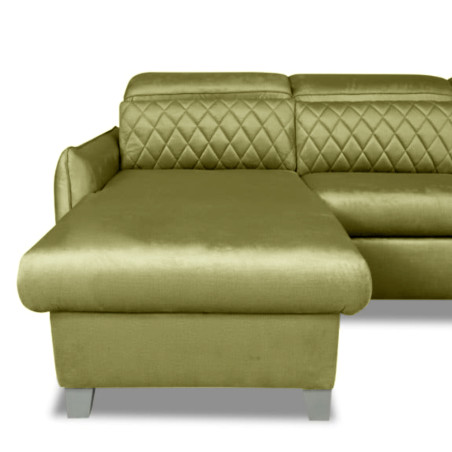 Coltar U Extensibil Tiago, Dreapta, 6 Locuri, Tetiere Reglabile, Verde Olive, 330 Cm-01