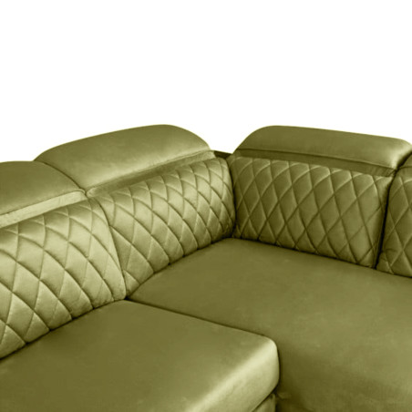 Coltar U Extensibil Tiago, Dreapta, 6 Locuri, Tetiere Reglabile, Verde Olive, 330 Cm-01