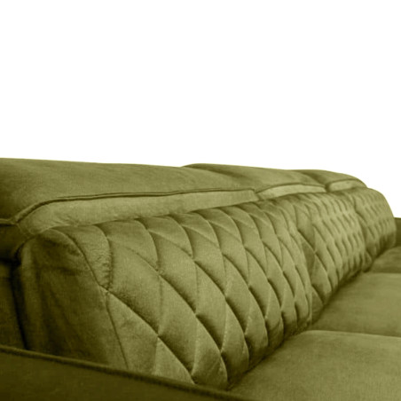 Coltar Extensibil Cu Insula Dreapta Tiago, 5 Locuri, Tetiere Reglabile, Verde Olive, 243 Cm-01