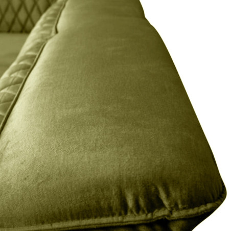 Coltar Extensibil Cu Otoman Stanga Tiago, 5 Locuri, Tetiere Reglabile, Negru, Verde Olive, 255 Cm-01