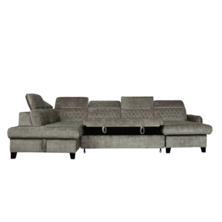 Coltar U Extensibil Tiago, Stanga, Lada Depozitare 6 Locuri, Tetiere Reglabile, Colonial, Maro, 330 Cm-01