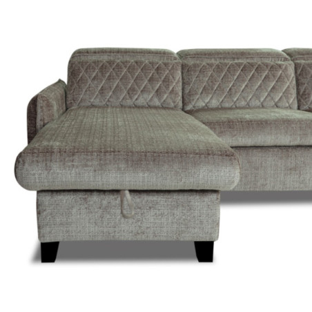 Coltar Extensibil Cu Insula Stanga Cu Lada Tiago, 5 Locuri, Tetiere Reglabile, Maro, 243 Cm-01