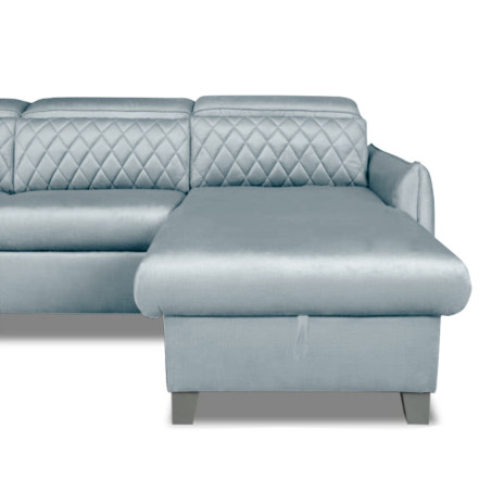 Coltar Extensibil Cu Insula Dreapta Cu Lada Tiago, 5 Locuri, Tetiere Reglabile, Gri, 243 Cm-01