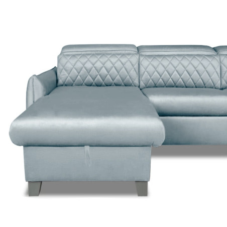 Coltar Extensibil Cu Insula Stanga Cu Lada Tiago, 5 Locuri, Tetiere Reglabile, Gri, 243 Cm-01