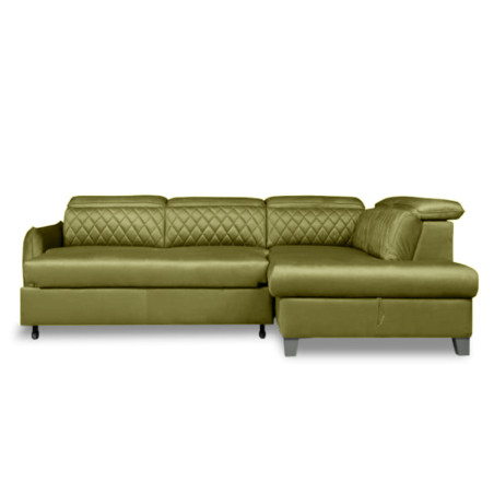 Coltar Extensibil Cu Otoman Dreapta Cu Lada Tiago, 5 Locuri, Tetiere Reglabile, Verde Olive, 255 Cm-01