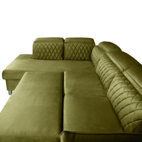 Coltar Extensibil Cu Otoman Stanga Cu Lada Tiago, 5 Locuri, Tetiere Reglabile, Colonial Si Verde Olive, 255 Cm-01