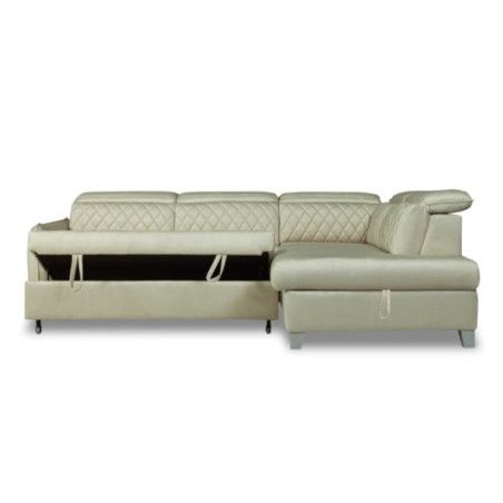 Coltar Extensibil Cu Otoman Dreapta Cu Lada Tiago, 5 Locuri, Tetiere Reglabile, Crem, 255 Cm-01